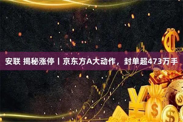安联 揭秘涨停丨京东方A大动作，封单超473万手